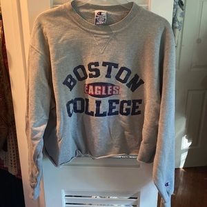 Champion Cropped Crewneck Hoodie